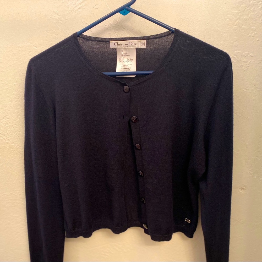 Christian Dior Navy cashmere & silk sweater